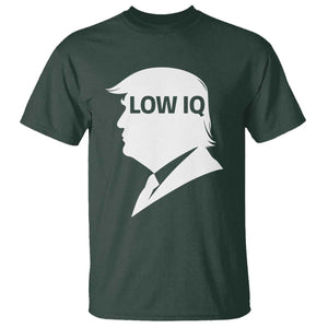 Low IQ Political Silhouette Profile Humor T Shirt Satirical Politics Subtle Hate TS02 Dark Forest Green Print Your Wear