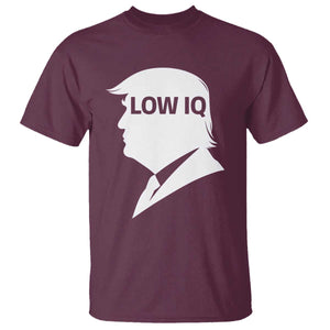 Low IQ Political Silhouette Profile Humor T Shirt Satirical Politics Subtle Hate TS02 Maroon Print Your Wear