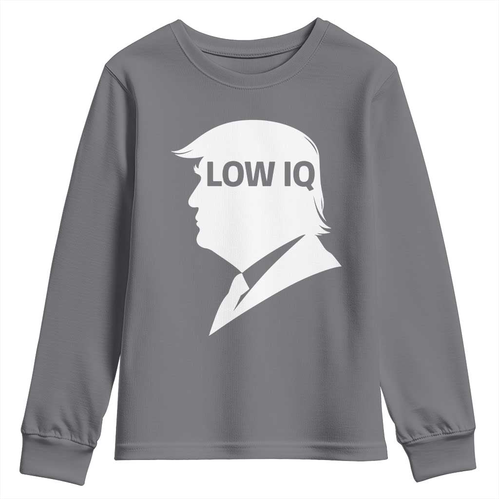Low IQ Political Silhouette Profile Humor Youth Sweatshirt Satirical Politics Subtle Hate TS02 Charcoal Print Your Wear