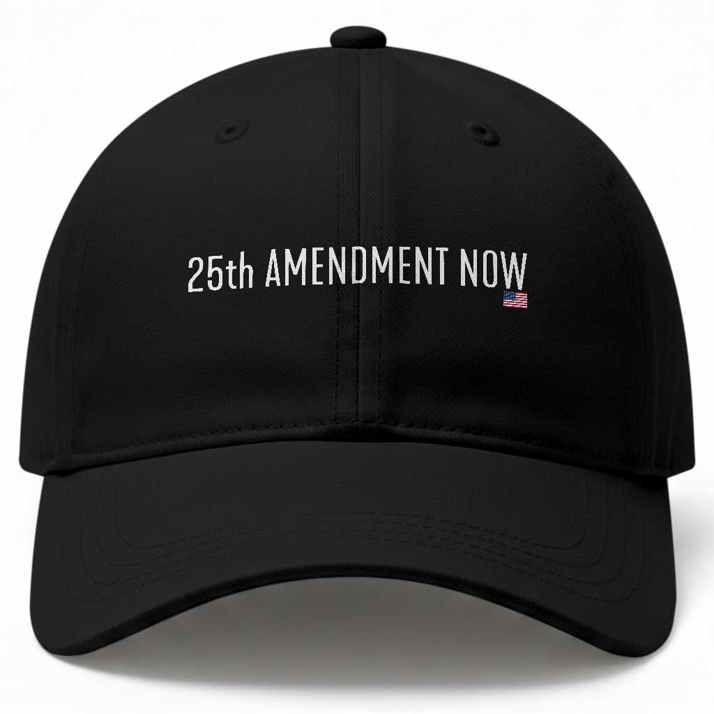 25th Amendment Now Minimalist Typography Graphic Baseball Cap Political Satire Patriotic American Flag TS02 Print Your Wear