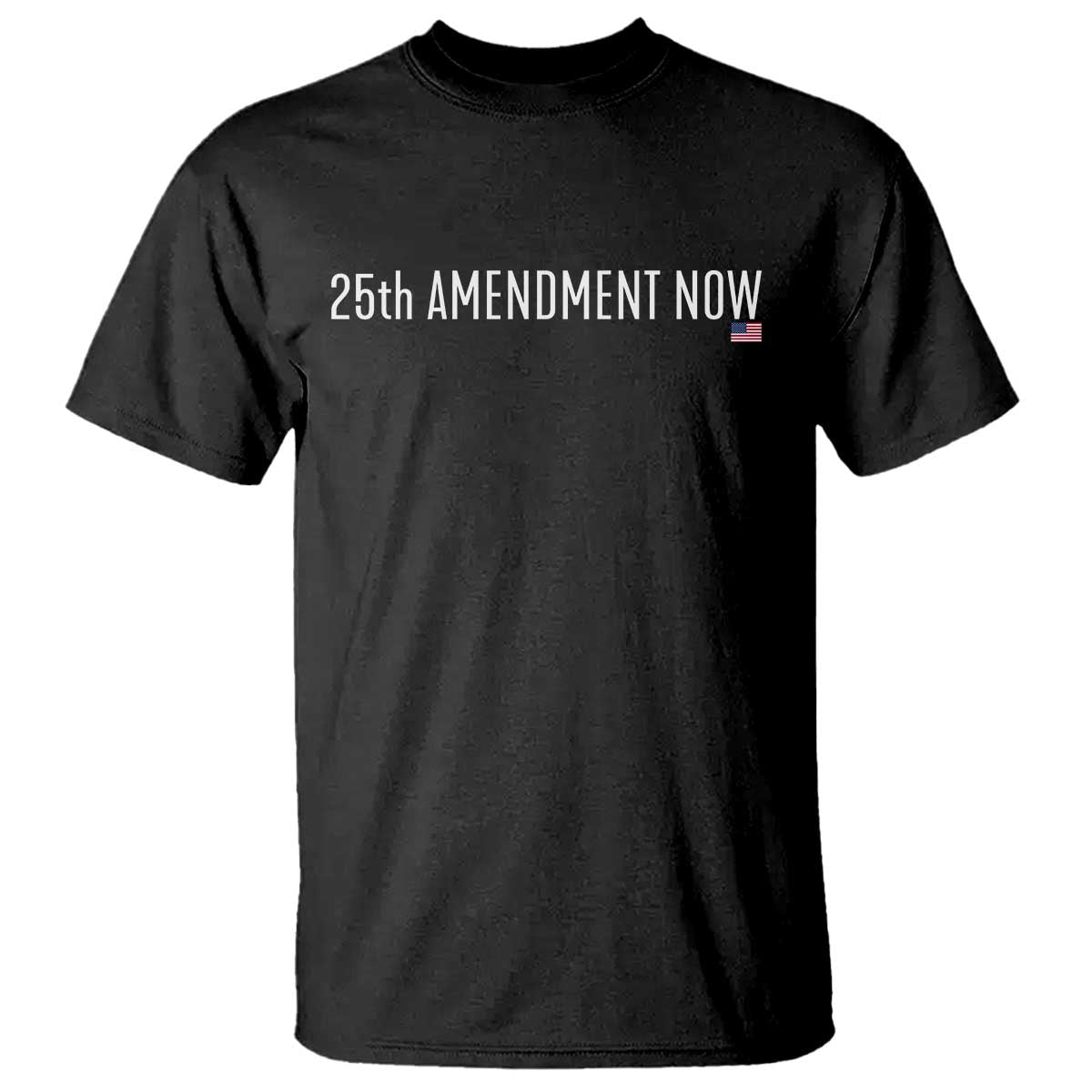 25th Amendment Now Minimalist Typography Graphic T Shirt Political Satire Patriotic American Flag TS02 Black Print Your Wear