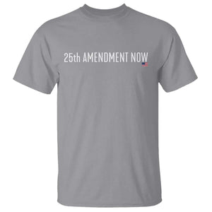 25th Amendment Now Minimalist Typography Graphic T Shirt Political Satire Patriotic American Flag TS02 Sport Gray Print Your Wear