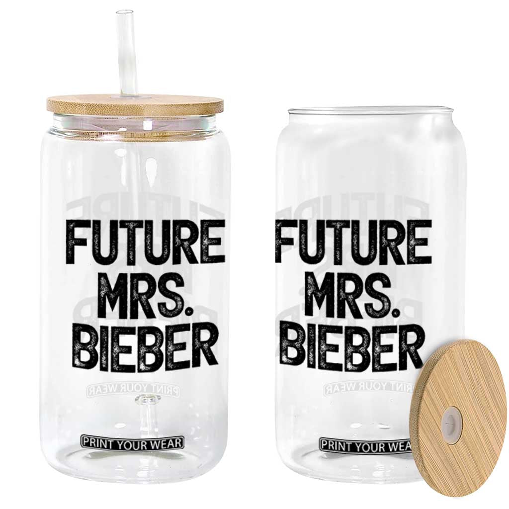 Future Mrs. Pop Star Bride to Be Glass Can Iconic Music Fan Gift Vintage TS02 Print Your Wear