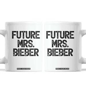 Future Mrs. Pop Star Bride to Be Coffee Mug Iconic Music Fan Gift Vintage TS02 White Print Your Wear