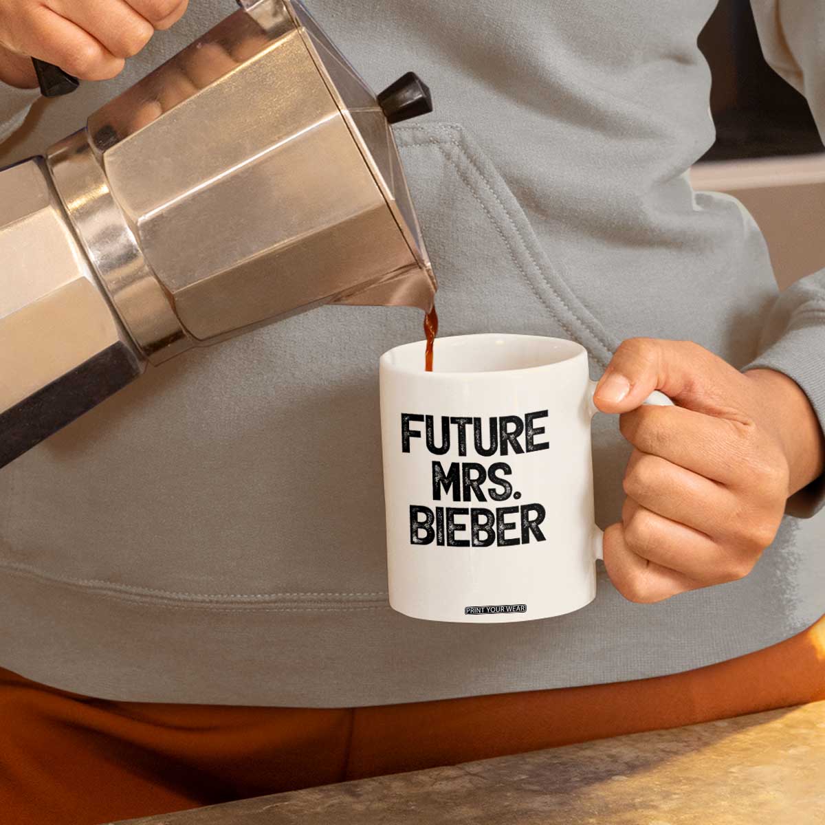 Future Mrs. Pop Star Bride to Be Coffee Mug Iconic Music Fan Gift Vintage TS02 Print Your Wear