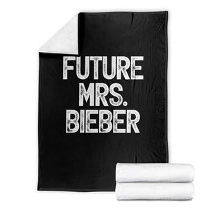 Future Mrs. Pop Star Bride to Be White Script Throw Blanket Iconic Music Fan Gift Vintage TS02 Black Print Your Wear