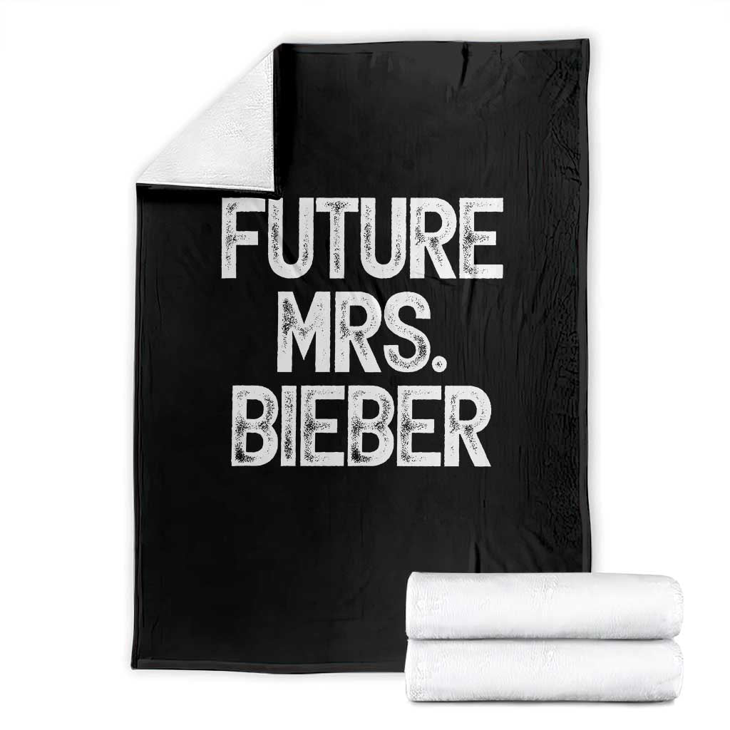 Future Mrs. Pop Star Bride to Be White Script Throw Blanket Iconic Music Fan Gift Vintage TS02 Black Print Your Wear
