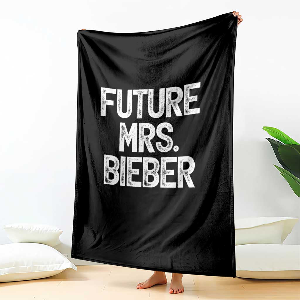 Future Mrs. Pop Star Bride to Be White Script Throw Blanket Iconic Music Fan Gift Vintage TS02 Print Your Wear