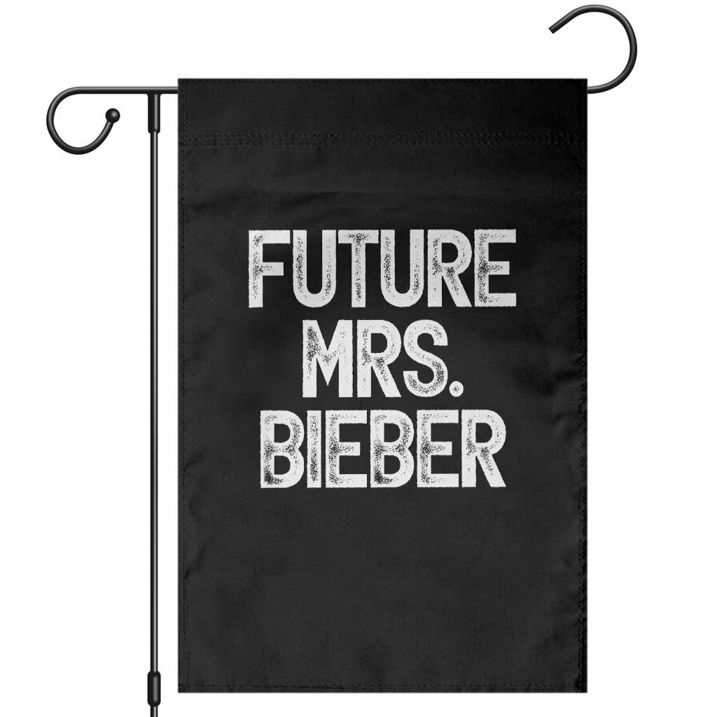 Future Mrs. Pop Star Bride to Be White Script Garden Flag Iconic Music Fan Gift Vintage TS02 Black Print Your Wear