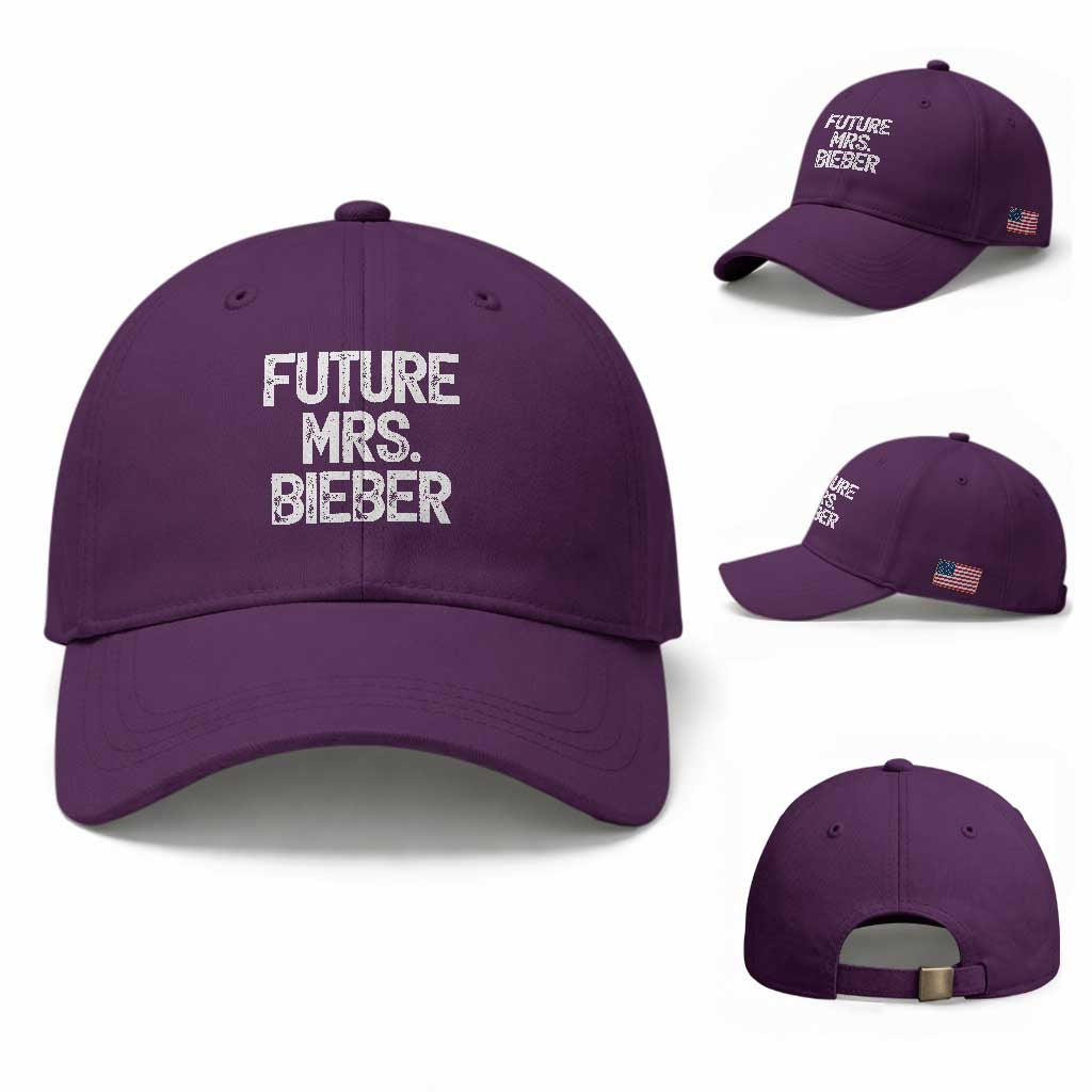 Future Mrs. Pop Star Bride to Be White Script Baseball Cap Iconic Music Fan Gift Vintage TS02 Baseball Cap Universal Fit Purple Print Your Wear