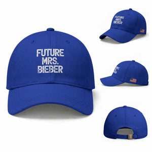 Future Mrs. Pop Star Bride to Be White Script Baseball Cap Iconic Music Fan Gift Vintage TS02 Baseball Cap Universal Fit Royal Blue Print Your Wear