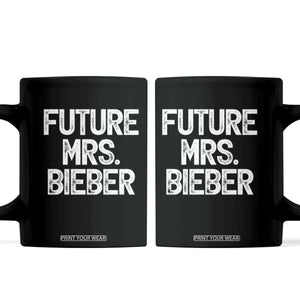 Future Mrs. Pop Star Bride to Be White Script Coffee Mug Iconic Music Fan Gift Vintage TS02 Black Print Your Wear