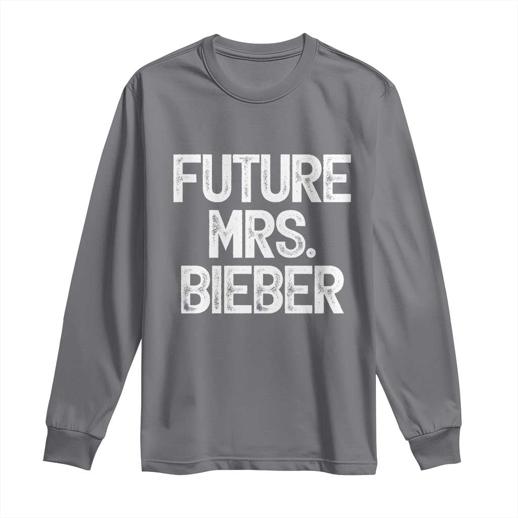 Future Mrs. Pop Star Bride to Be White Script Long Sleeve Shirt Iconic Music Fan Gift Vintage TS02 Charcoal Print Your Wear