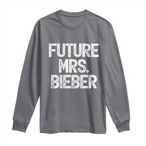 Future Mrs. Pop Star Bride to Be White Script Long Sleeve Shirt Iconic Music Fan Gift Vintage TS02 Charcoal Print Your Wear