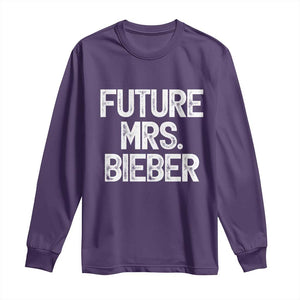 Future Mrs. Pop Star Bride to Be White Script Long Sleeve Shirt Iconic Music Fan Gift Vintage TS02 Purple Print Your Wear