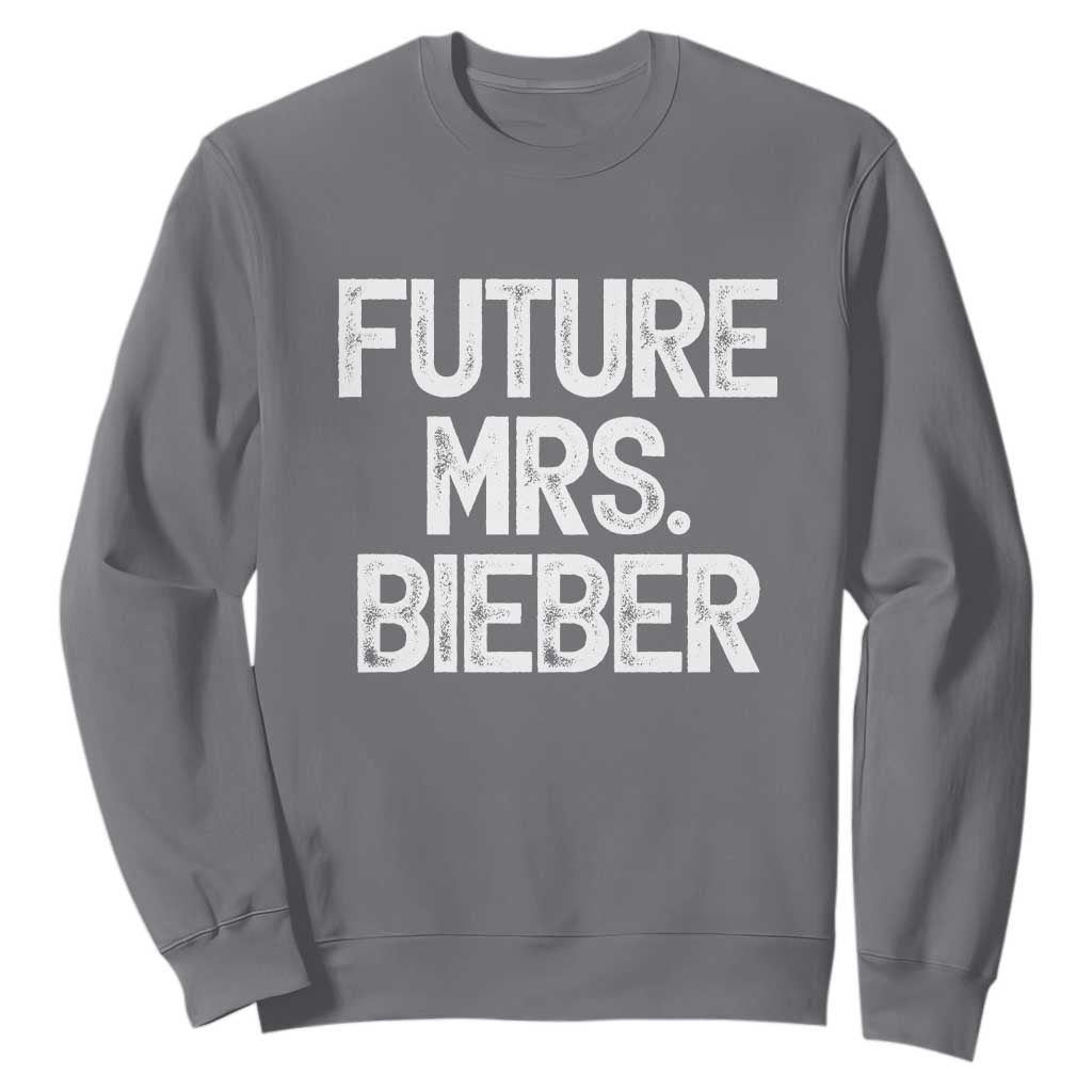 Future Mrs. Pop Star Bride to Be White Script Sweatshirt Iconic Music Fan Gift Vintage TS02 Charcoal Print Your Wear
