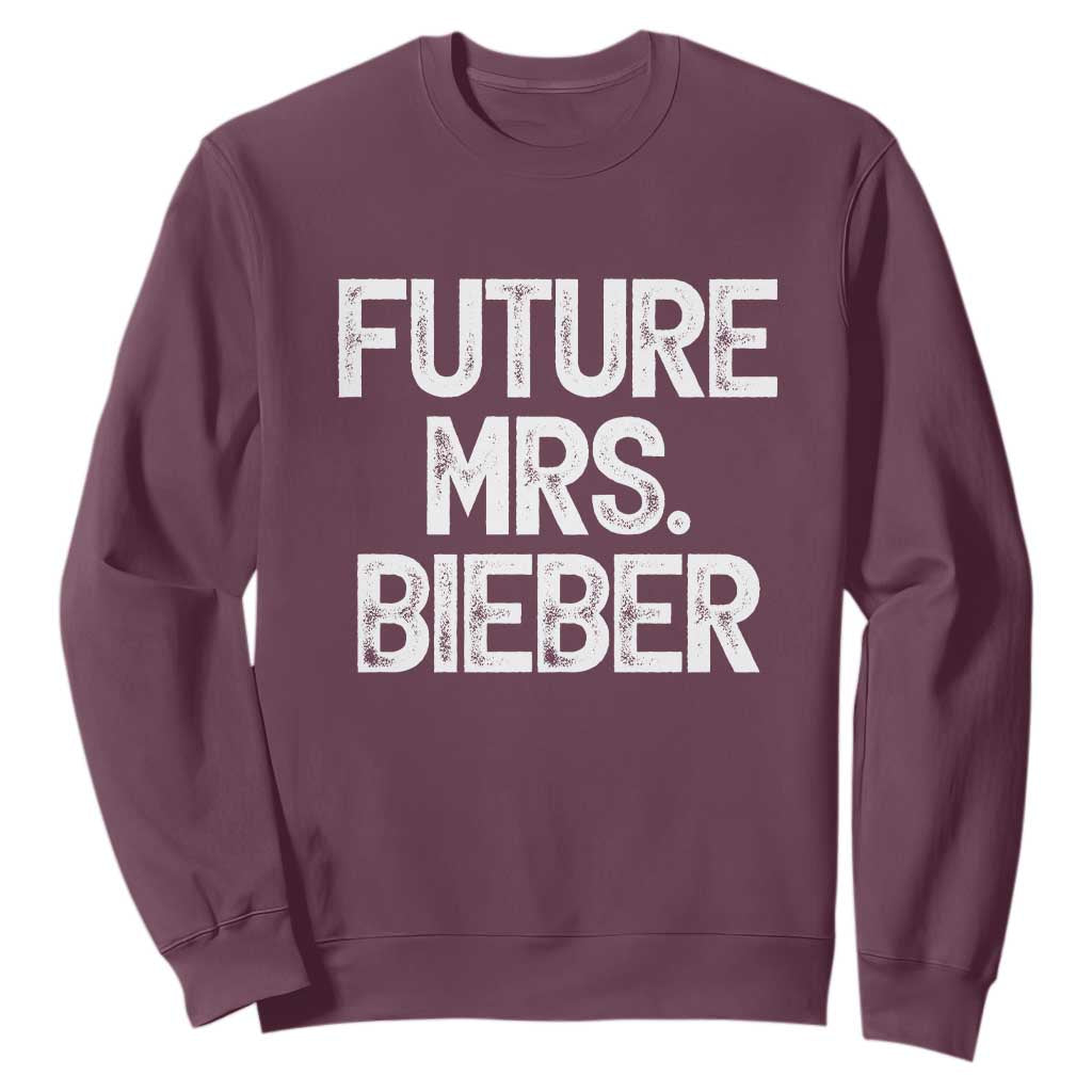 Future Mrs. Pop Star Bride to Be White Script Sweatshirt Iconic Music Fan Gift Vintage TS02 Maroon Print Your Wear