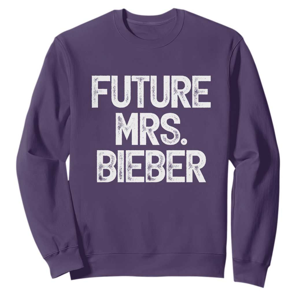 Future Mrs. Pop Star Bride to Be White Script Sweatshirt Iconic Music Fan Gift Vintage TS02 Purple Print Your Wear