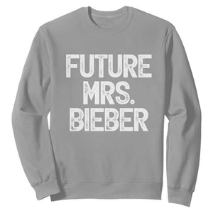 Future Mrs. Pop Star Bride to Be White Script Sweatshirt Iconic Music Fan Gift Vintage TS02 Sport Gray Print Your Wear