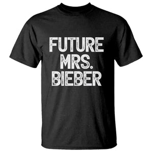 Future Mrs. Pop Star Bride to Be White Script T Shirt Iconic Music Fan Gift Vintage TS02 Black Print Your Wear