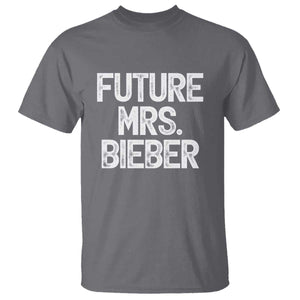 Future Mrs. Pop Star Bride to Be White Script T Shirt Iconic Music Fan Gift Vintage TS02 Charcoal Print Your Wear