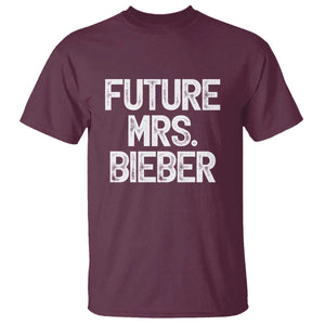 Future Mrs. Pop Star Bride to Be White Script T Shirt Iconic Music Fan Gift Vintage TS02 Maroon Print Your Wear