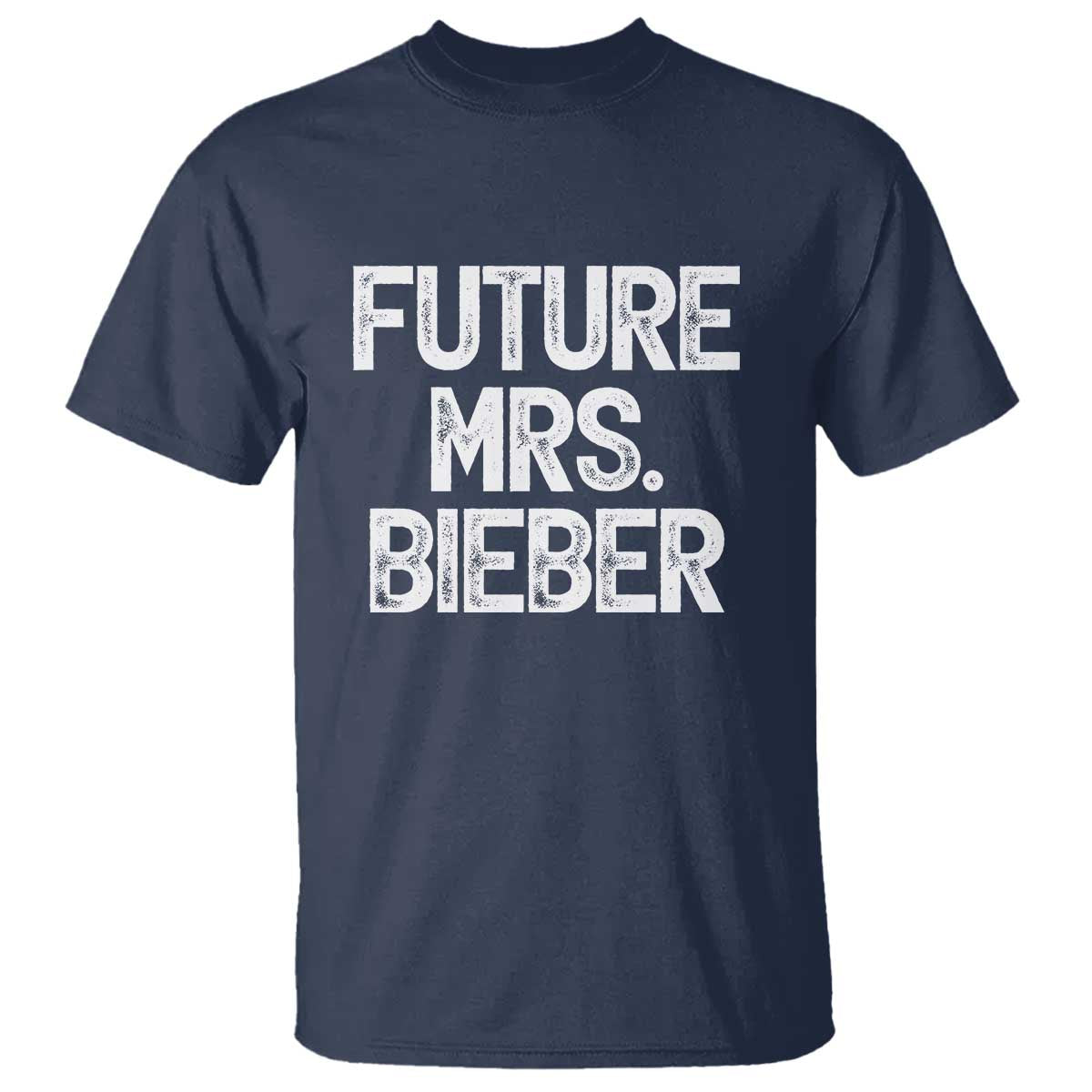 Future Mrs. Pop Star Bride to Be White Script T Shirt Iconic Music Fan Gift Vintage TS02 Navy Print Your Wear