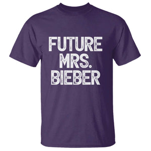 Future Mrs. Pop Star Bride to Be White Script T Shirt Iconic Music Fan Gift Vintage TS02 Purple Print Your Wear
