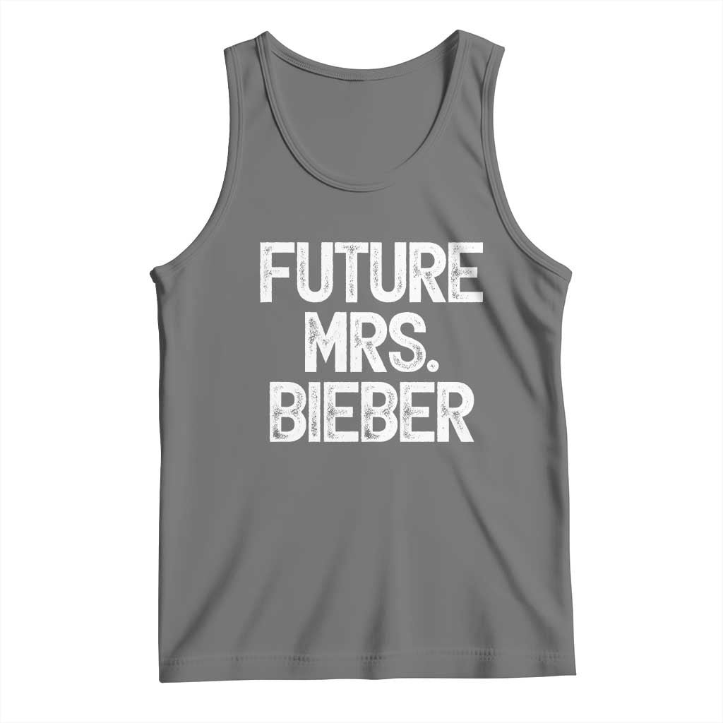 Future Mrs. Pop Star Bride to Be White Script Tank Top Iconic Music Fan Gift Vintage TS02 Black Heather Print Your Wear