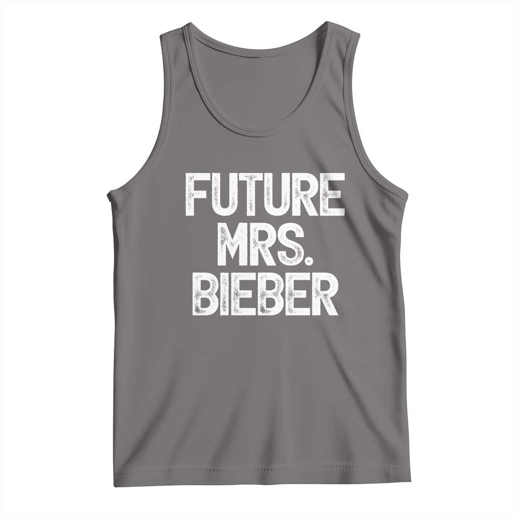Future Mrs. Pop Star Bride to Be White Script Tank Top Iconic Music Fan Gift Vintage TS02 Deep Heather Print Your Wear
