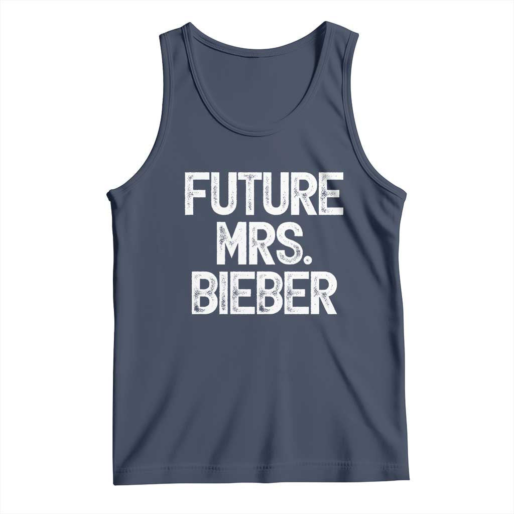 Future Mrs. Pop Star Bride to Be White Script Tank Top Iconic Music Fan Gift Vintage TS02 Navy Print Your Wear