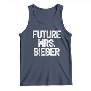 Future Mrs. Pop Star Bride to Be White Script Tank Top Iconic Music Fan Gift Vintage TS02 Navy Print Your Wear