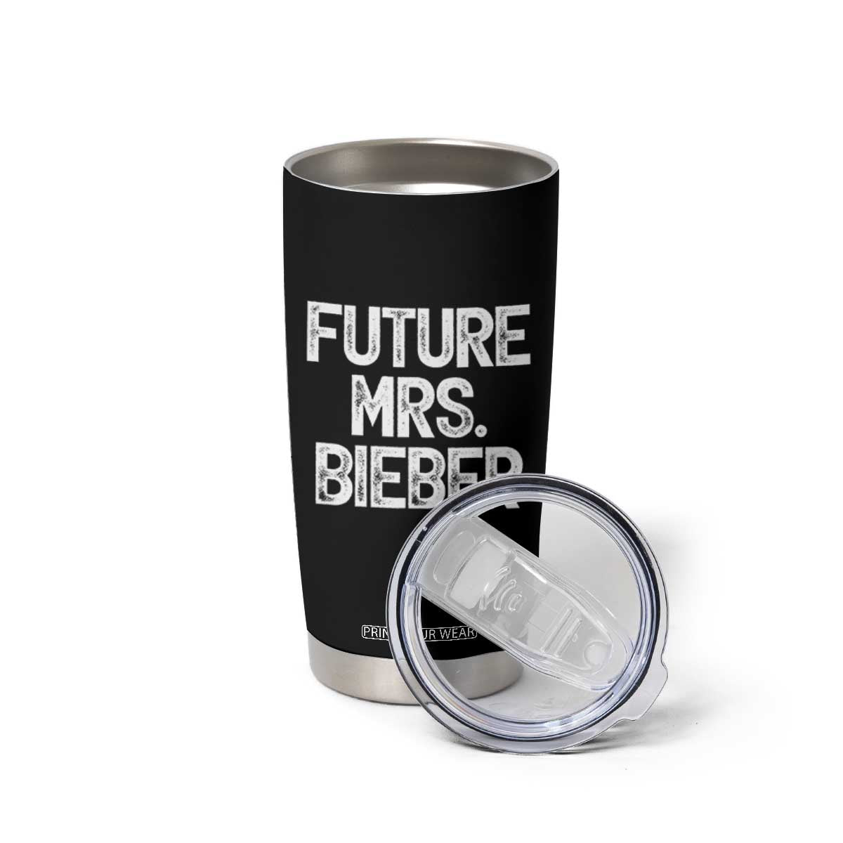 Future Mrs. Pop Star Bride to Be White Script Tumbler Cup Iconic Music Fan Gift Vintage TS02 Print Your Wear