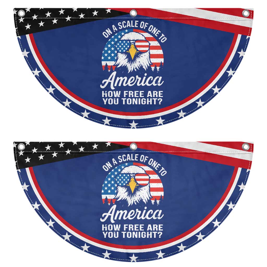American Bald Eagle Patriotic Fan Flag On A Scale Of One To America How Free Are You Tonight TS02 2pcs pack Classic Navy Print Your Wear