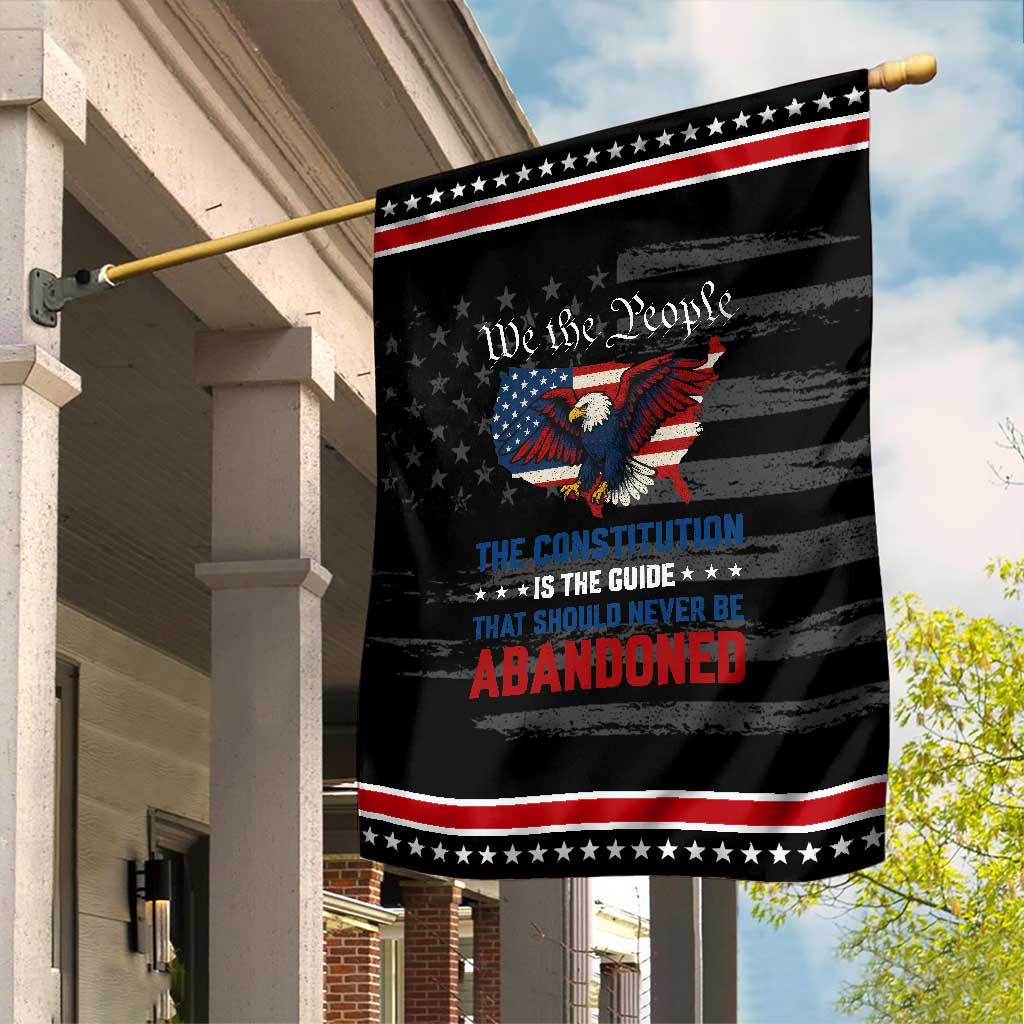 We the People Patriotic Eagle Garden Flag Defend the Constitution American Flag TS02 Distressed Black Red Print Your Wear