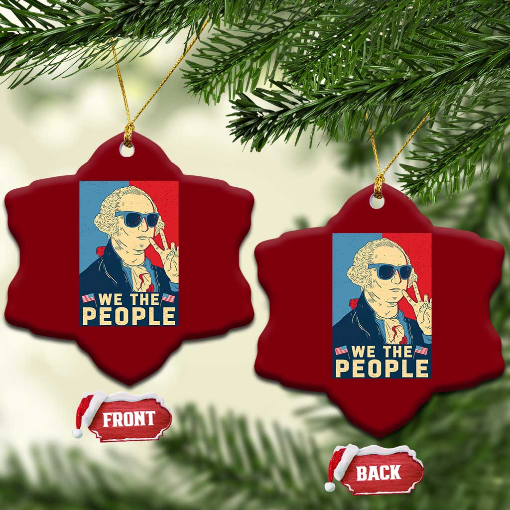 We the People Retro George Washington Ceramic Ornament Patriotic American Founding Fathers Peace Sign TS02 Print Your Wear