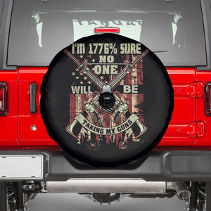 American Patriotic Spare Tire Cover I'm 1776% Sure No One Will Be Taking My Guns US Flag Rifles TS02 Black Print Your Wear