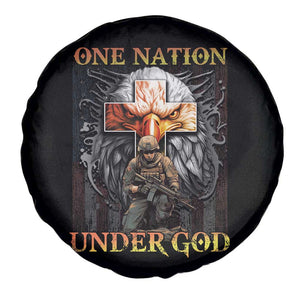 American Patriotic Spare Tire Cover One Nation Under God Christian Cross Bald Eagle TS02 Print Your Wear