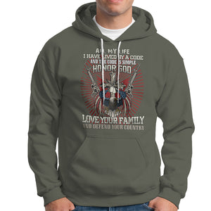 Veteran Hoodie Honor God Love Your Family And Defend Your Country Christian American Bald Eagle TS02 Printyourwear