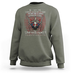 Veteran Sweatshirt Honor God Love Your Family And Defend Your Country Christian American Bald Eagle TS02 Printyourwear