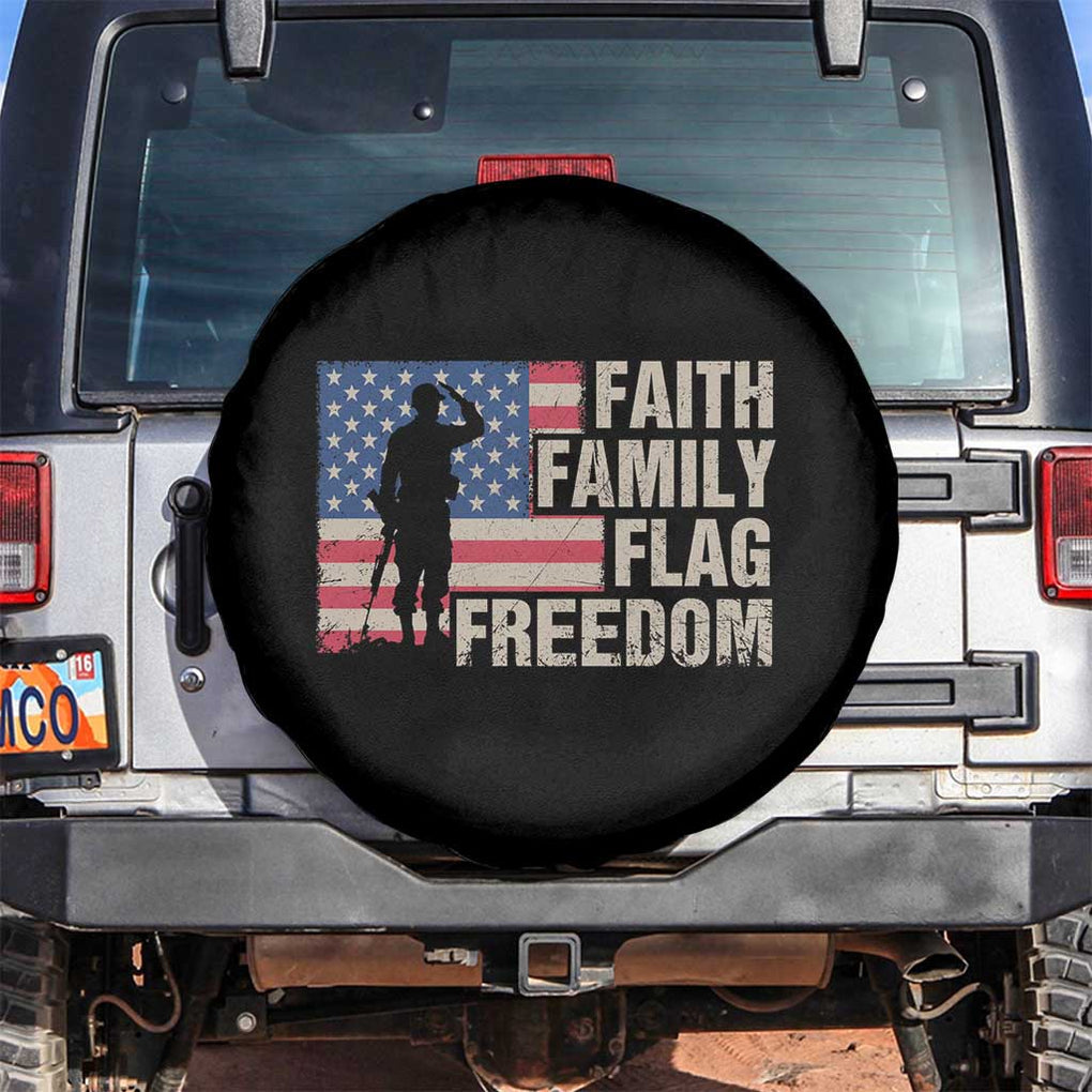 American Patriotic Spare Tire Cover Faith Family Flag Freedom US Flag Patriot TS02 No hole Black Print Your Wear