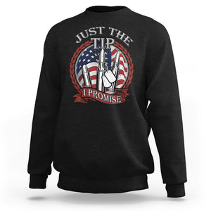 Funny Veteran Sweatshirt Just The Tip I Promise American Flag Bullets TS02 Dark Heather Printyourwear