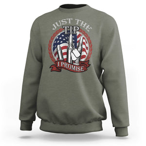 Funny Veteran Sweatshirt Just The Tip I Promise American Flag Bullets TS02 Printyourwear