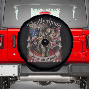 American Patriotic Spare Tire Cover Brotherhood No One Gets Left Behind US Flag Soldiers TS02 Black Print Your Wear