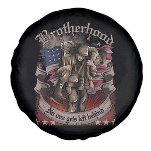 American Patriotic Spare Tire Cover Brotherhood No One Gets Left Behind US Flag Soldiers TS02 Print Your Wear