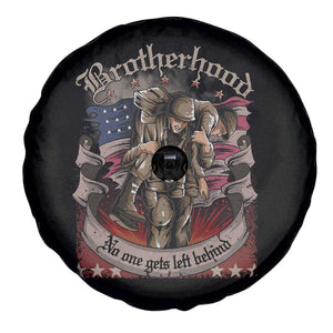 American Patriotic Spare Tire Cover Brotherhood No One Gets Left Behind US Flag Soldiers TS02 Print Your Wear