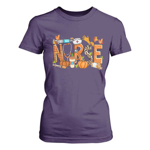 Thanksgiving Fall Nurse T Shirt For Women One Thankful Nurse Life Autumn Pumpkin Season TS02 Purple Print Your Wear