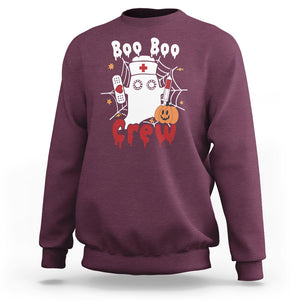 Halloween Nurse Sweatshirt Boo Boo Crew Nurse Ghost Halloween Costume Boo Sheet TS02 Printyourwear