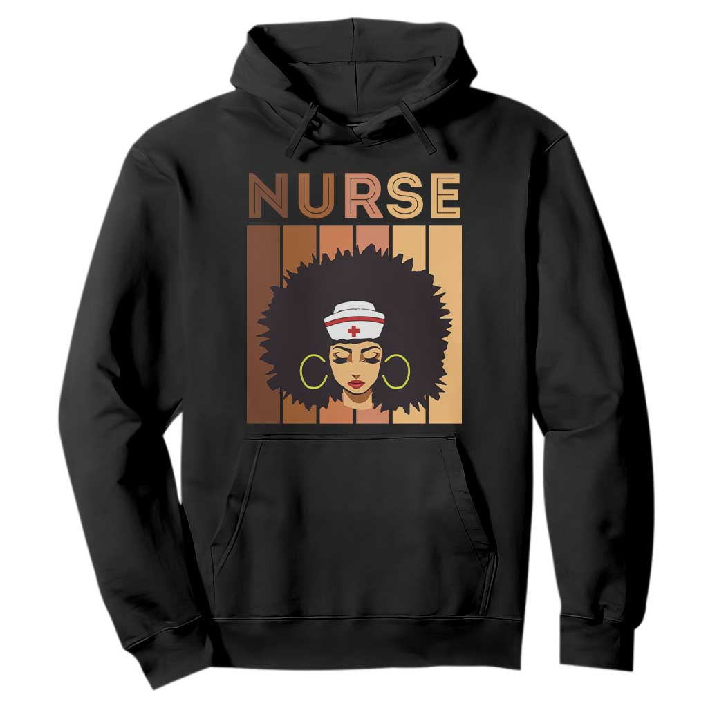 Black Nurse Hoodie Nurse Black Woman Magic Afro Melanin Queen Black History TS02 Black Printyourwear