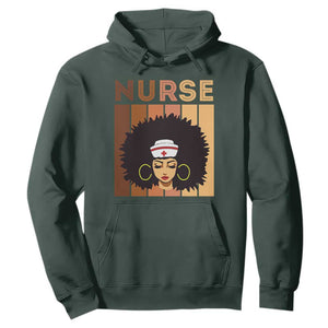 Black Nurse Hoodie Nurse Black Woman Magic Afro Melanin Queen Black History TS02 Dark Forest Green Printyourwear